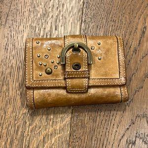 Coach leather wallet with rhinestones